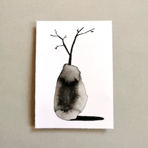 Ikebana 1. Disegno originale a inchiostro. Unico.