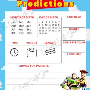 Baby Predictions | It&#39;s a Boy Story | Toy Story Baby Shower Game | Advice for Parents