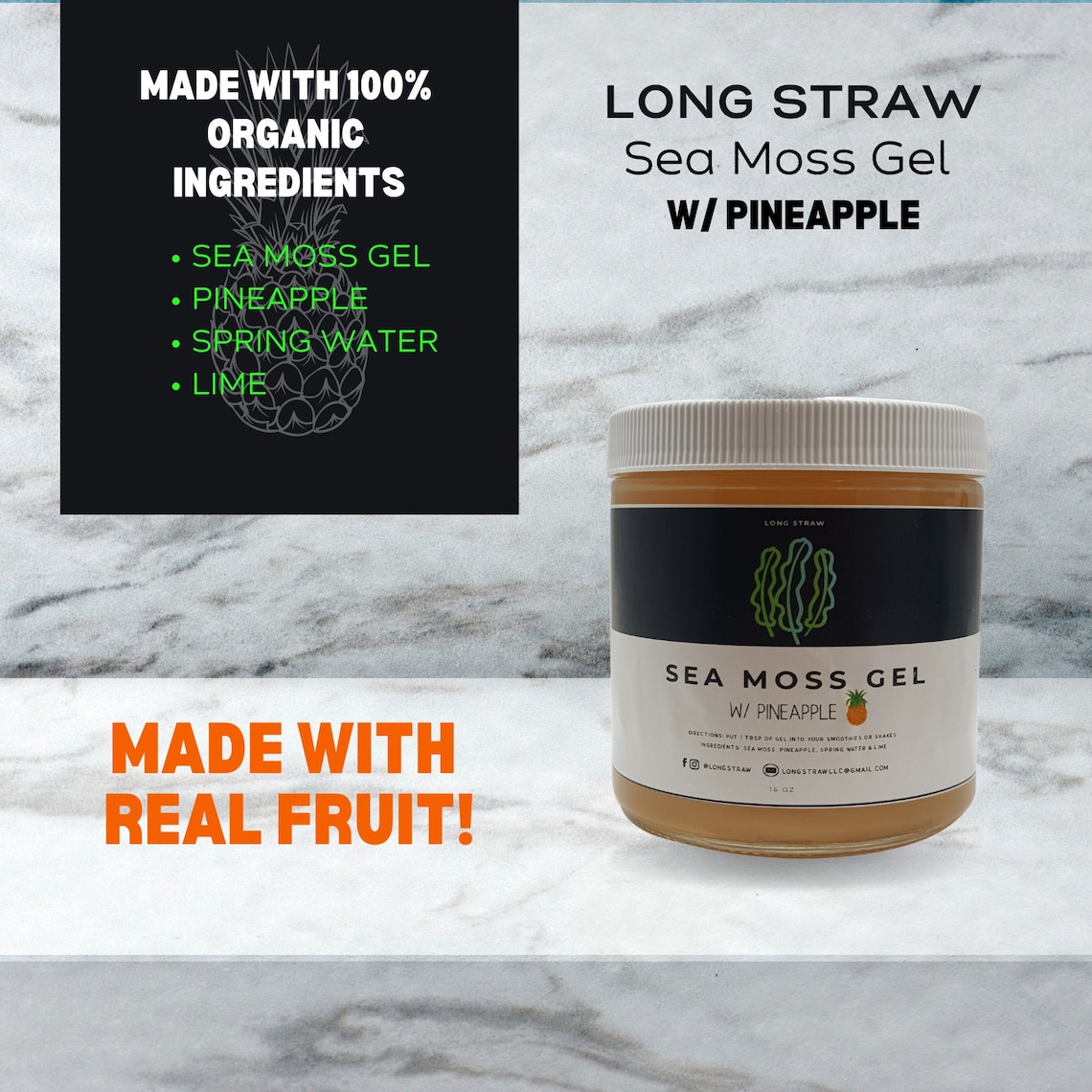 Sea Moss Gel With Pineapple and Extra Honey Vitamin and Etsy