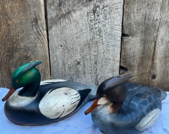 Vintage Red Breasted Merganser Pair