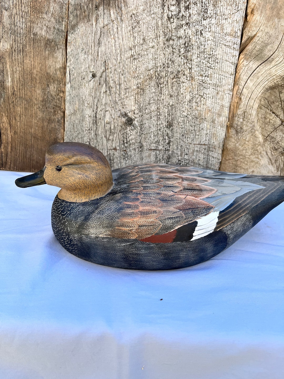 Hand Carved Gadwall Duck Decoy Etsy