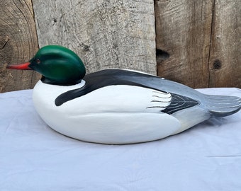Hand carved Common Merganser Decoy-Vintage