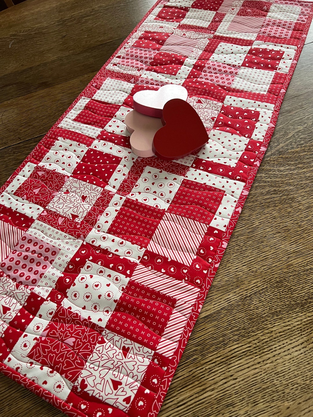 LOVE Quilted Table Runner - Etsy