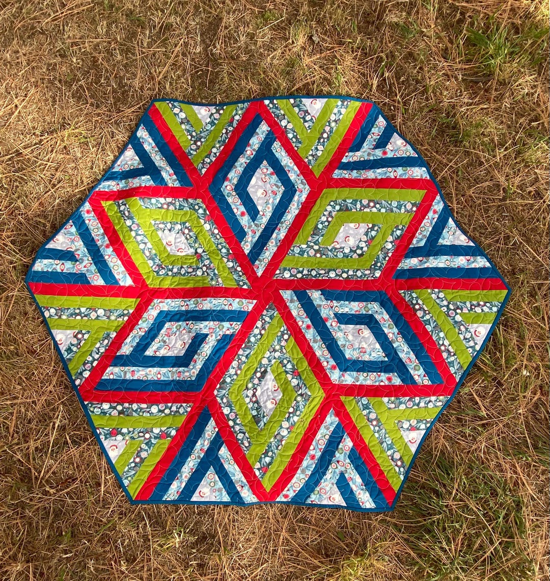 Vortex Quilt Kit Christmas Arctic Vortex Hexagon Shaped Quilt - Etsy