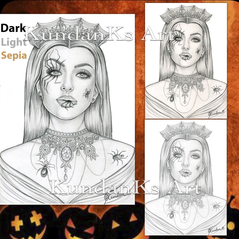 Download Four Pack Of Halloween Bundle Art Adult coloring pages | Etsy