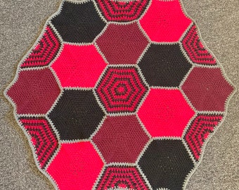 Tessellating Hexagons Throw PDF Crochet Pattern, Instant Download, Crochet Rug Blanket Throw Pattern