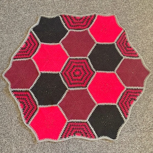 Tessellating Hexagons Throw PDF Crochet Pattern, Instant Download, Crochet Rug Blanket Throw Pattern