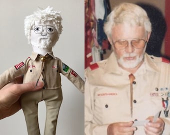 Poupée portrait personnalisée - Poupée artistique faite main en tissu recyclé sur commande