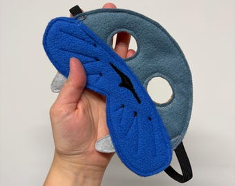 Masque de morse écologique pour enfants - Bleu roi et gris denim
