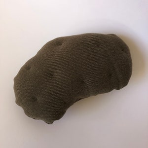 Plush Potato Veggie for Kids Play Kitchen - Handmade with Upcycled Brown Cotton Fabric and Reclaimed Poly Stuffing - Sustainable Toys