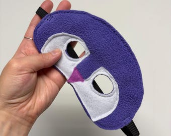 Masque pingouin écologique pour enfants - Violet foncé et blanc