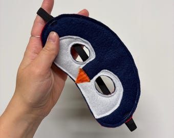 Masque pingouin écologique pour enfants - Bleu marine et blanc