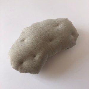 Plush Potato Veggie for Kids Play Kitchen - Handmade with Upcycled Beige Cotton Fabric and Reclaimed Poly Stuffing - Sustainable Toys