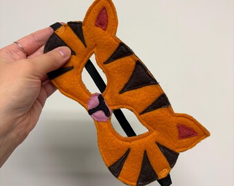 Masque de tigre écologique pour enfants - Orange et marron foncé
