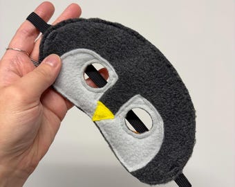 Masque pingouin écologique pour enfants - Gris foncé et gris clair