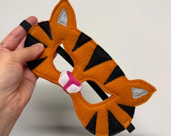Masque de tigre écologique pour enfants - Orange et noir
