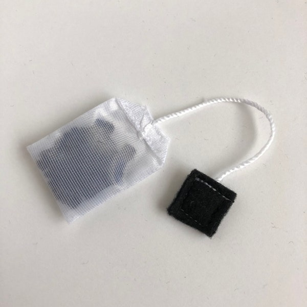 Mini Pretend Tea Bag for Kids Tea Parties - Black - Made From Upcycled Mesh and Fleece - Eco Friendly Kids Toys