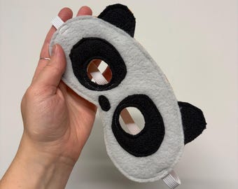 Masque panda écologique pour enfants - Noir et gris clair