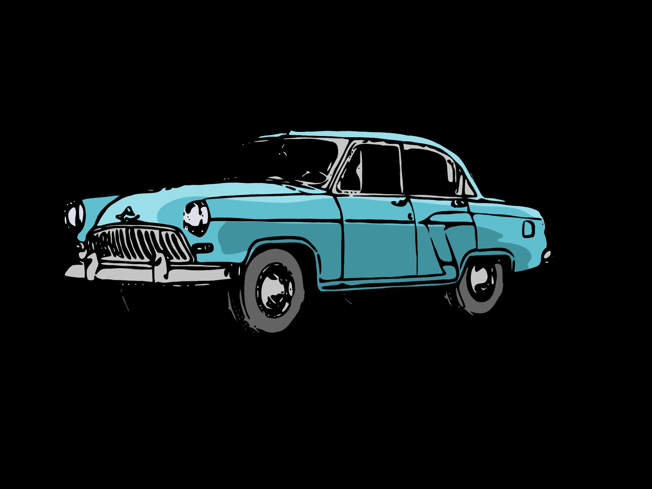 Blue Car: PNG file compatible with cutting machines | Etsy
