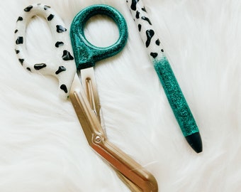 Personalized Bandage Scissors: Cow Print Trauma Shears, Nurse EMT Gift