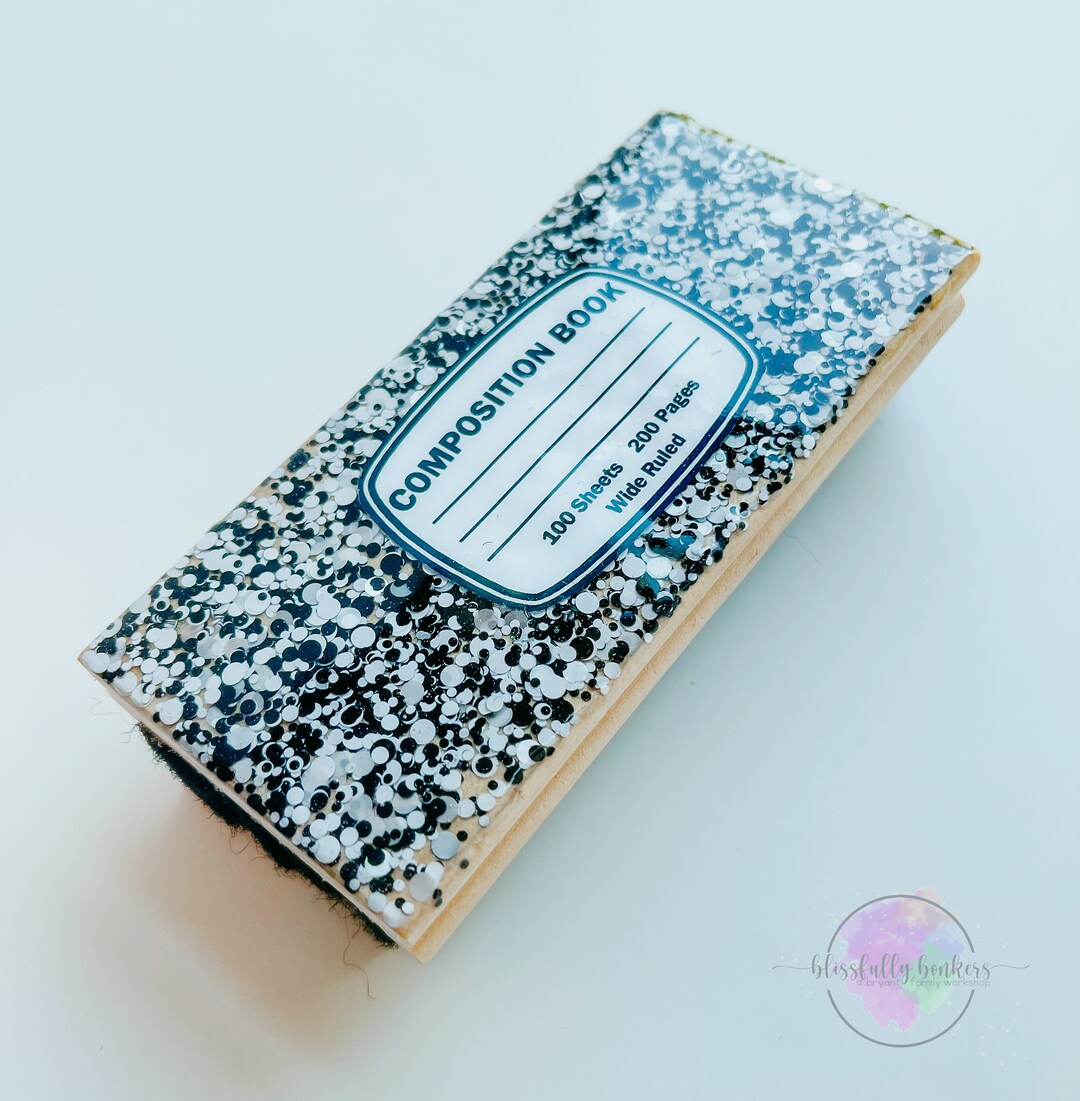 Notebook Eraser Glitter Composition Notebook Eraser, Teacher Gift, Whiteboard ...