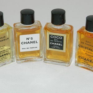 Vintage Lot of 6 CHANEL Miniature Perfumes Nº5 Edp, COCO Edt, CRISTALLE Edp, Pour Monsieur Edt Concentrate