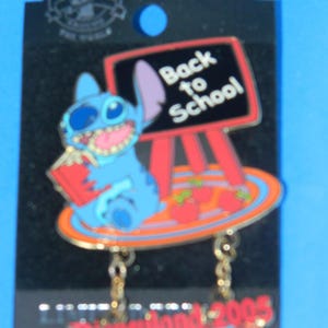 Vintage DISNEY Limited Edition BACK to SCHOOL Stitch Pin Disneyland