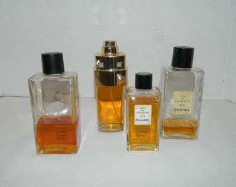 Lot of 4 Vintage CHANEL Perfume Bottles