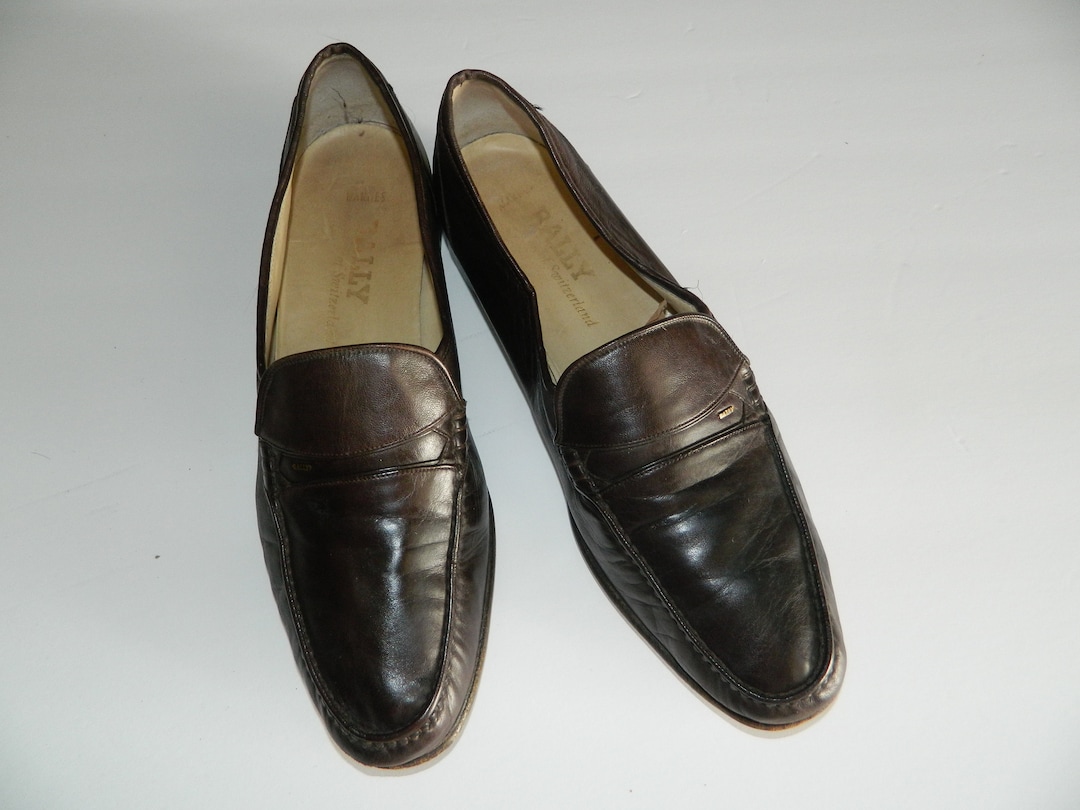 Vintage BALLY of SWITZERLAND Dark Brown Slip on Parawet Classic