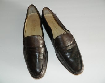 Vintage BALLY of SWITZERLAND Dark Brown Slip on Parawet Classic Loafers 10 1/2 M  Made in Switzerland