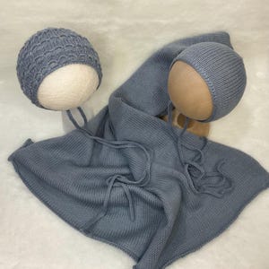 Newborn Baby Wrap Set- Baby Wrap and Bonnets- Newborn Photography - Photo Prop