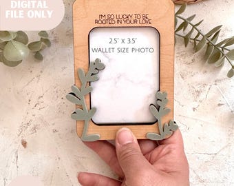 Mother’s Day Photo Frame SVG, Wallet Size Picture Frame, Fridge Magnet Laser Cut File, Glowforge score & Cut Design, Modern Photo Frame