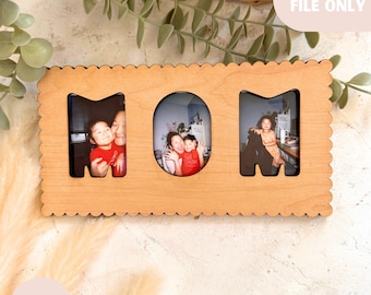Mother’s Day Photo Frame SVG, Instax Mini Picture Frame, Fridge Magnet Laser Cut File, Glowforge Engrave & Cut Design, Modern Photo Frame