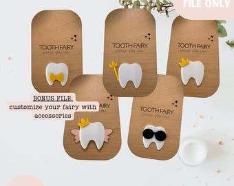 Tooth fairy door hanger svg, modern tooth fairy sign digital file, tooth fairy letter box template, door hanger laser svg