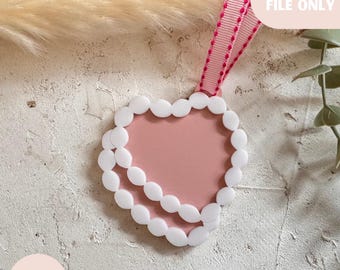 Heart shaped cake tag svg digital file, laser ready valentines name tag, love cake gift tag, modern laser svg file, Mother’s Day card