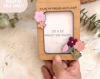 Mother’s Day Photo Frame SVG, Wallet Size Picture Frame, Fridge Magnet Laser Cut File, Glowforge score & Cut Design, Modern Photo Frame