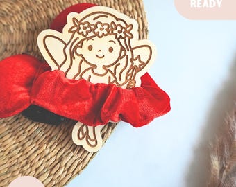 Fairy Scrunchie Holder SVG, Dance Girl Laser Cut File, Whimsical Fairy Design, gift tag Glowforge Ready Digital file for Laser Artists