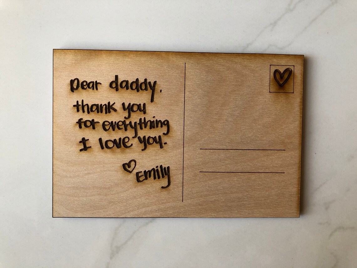 Laser Engraved Wood Postcard Personalized Postcard Laser Etsy