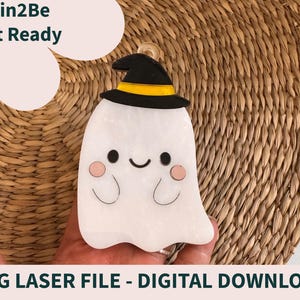 Witchy Geist SVG | Halloween Laser Cut Datei | Niedliche Geist Ornament | Glowforge Bereit-Datei | Kawaii Halloween SVG | Moderne SVG Digitale Datei