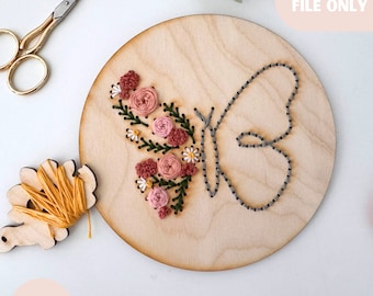 SVG 春のレンギョウの花の刺繍パターン レーザーカット用