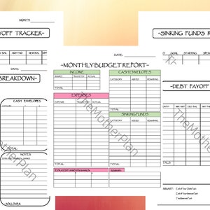 Budget Planner| Financial Planner Printable| Budget Bundle| PDF Files| Instant Download