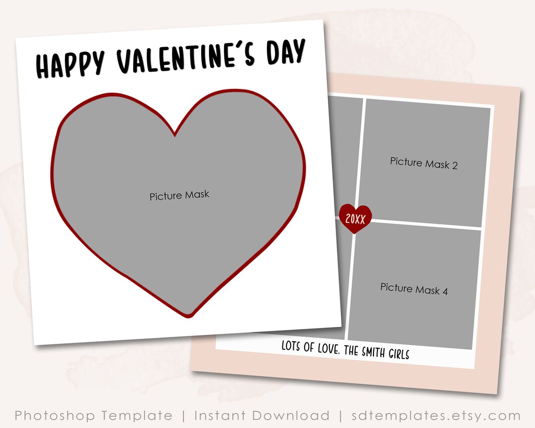Editable Valentine Card Digital Valentine's Day Photo Card Customizable ...