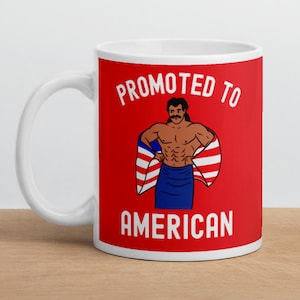 Gepromoveerd tot Amerikaanse mok, staatsburgerschap geschenk, nieuwe burger mok, groene kaart geschenk, nieuwe Amerikaanse geschenk, immigrantenmok,