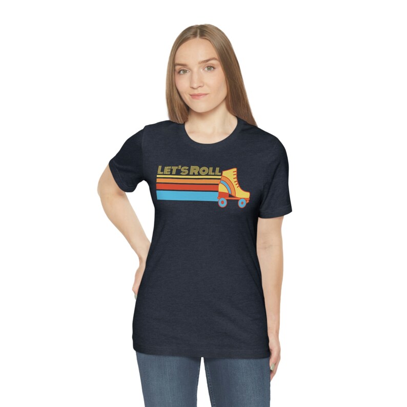 Retro Roller Skating T-shirt, 70s Style Graphic Tee image 4