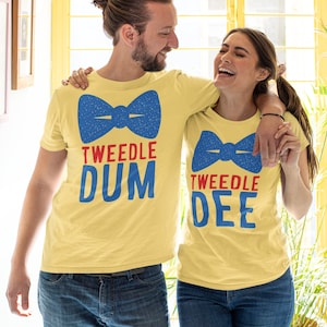 Tweedle Dee T-Shirt, Alice im Wunderland, passende Halloween T-Shirts, Tweedle Dee und Tweedle Dum, Paare Halloween Shirts,