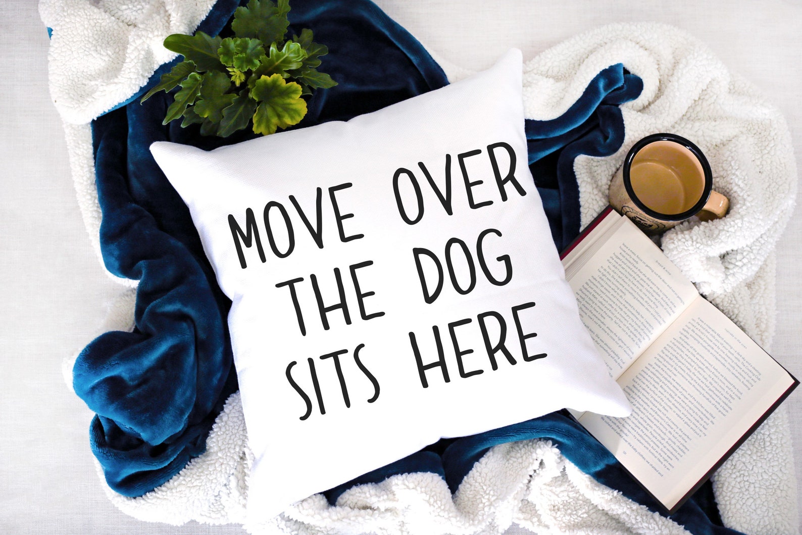 Move Over The Dog Sits Here Pillow Dog Throw Pillow Animal | Etsy