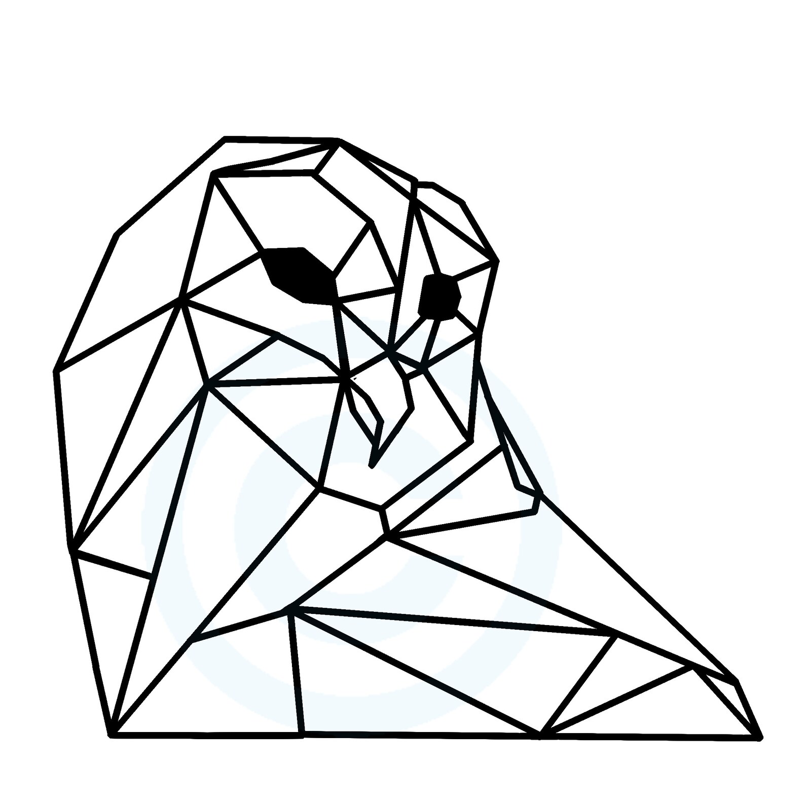 Geometric Owl Head SVG Transparency .png Design FILE for Etsy