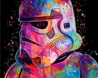 ROLLED Paint By Numbers - Stormtrooper - 40x50cm DIY painting kit - Same day dispatch