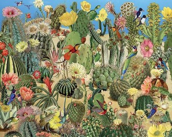 Paint By Numbers - Desert Cacti Field - 40x50cm rolled canvas painting kit - Same day dispatch