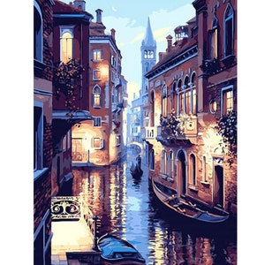 ROLLED Paint By Numbers - VENICE - 40x50cm DIY painting kit - Same day dispatch